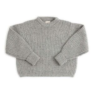 James Street Co Chunky Lowe Pullover Marled Silver